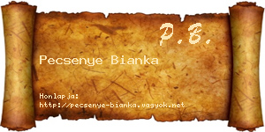Pecsenye Bianka névjegykártya