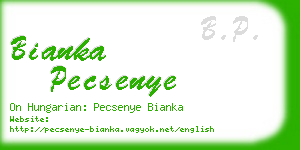 bianka pecsenye business card